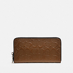 COACH ACCORDION WALLET IN SIGNATURE LEATHER - SADDLE - F24667