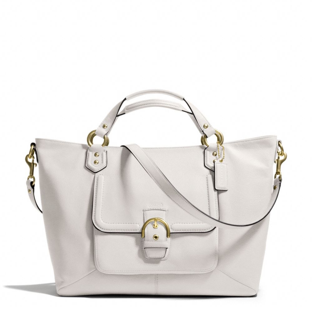 CAMPBELL LEATHER IZZY FASHION SATCHEL - COACH f24683 - BRASS/IVORY