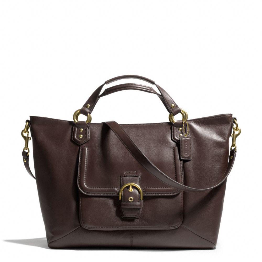 CAMPBELL LEATHER IZZY FASHION SATCHEL - COACH f24683 - BRASS/MAHOGANY