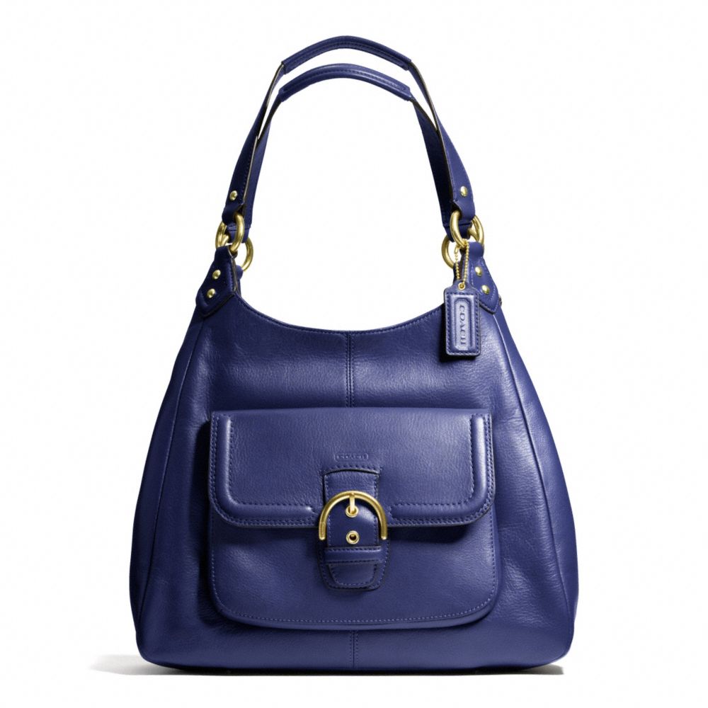 CAMPBELL LEATHER HOBO - COACH F24686 - BRASS/MARINE NAVY