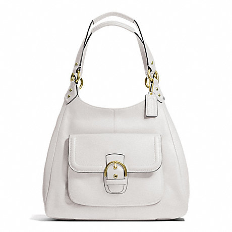 COACH CAMPBELL LEATHER HOBO - BRASS/IVORY - f24686