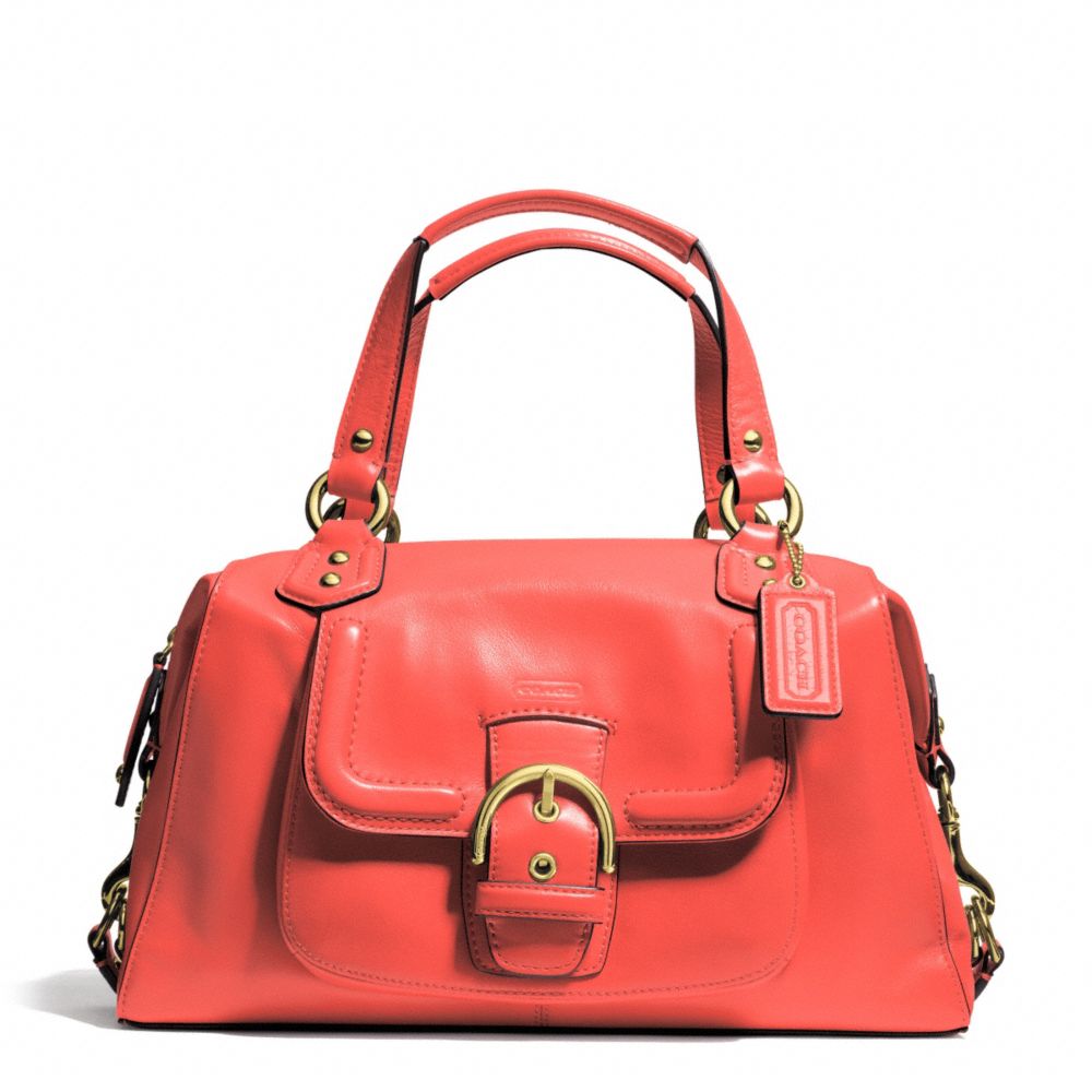 CAMPBELL LEATHER SATCHEL - COACH f24690 - BRASS/HOT ORANGE