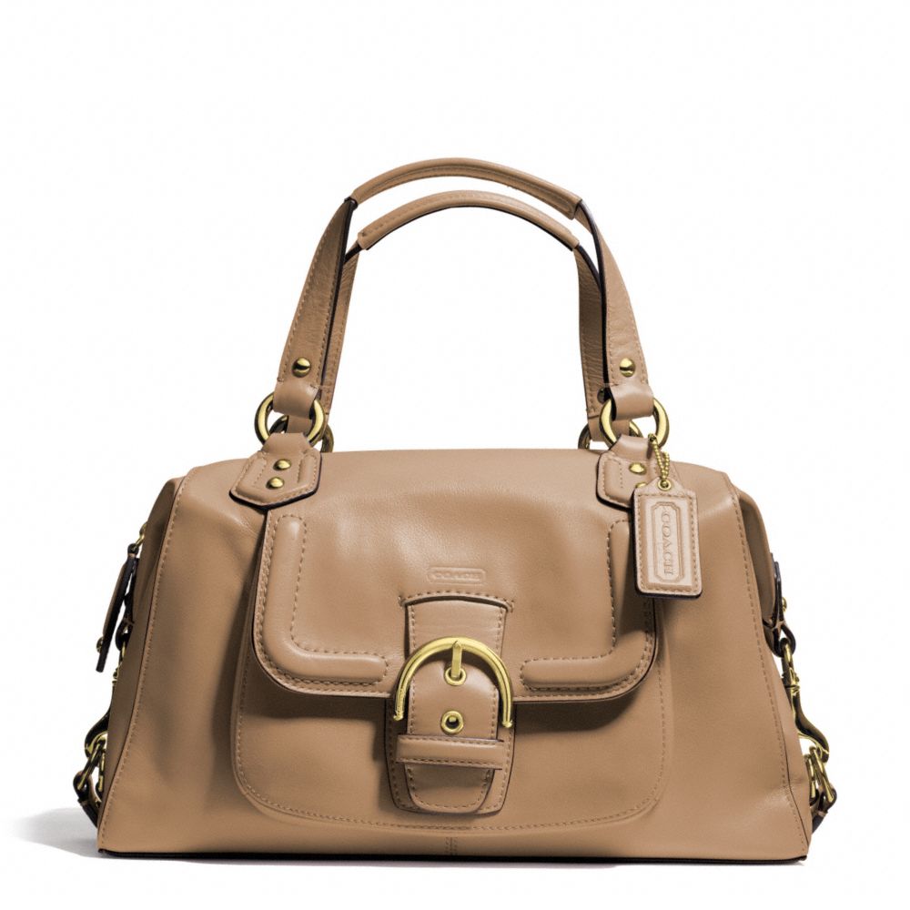 COACH CAMPBELL LEATHER SATCHEL - BRASS/CAMEL - F24690