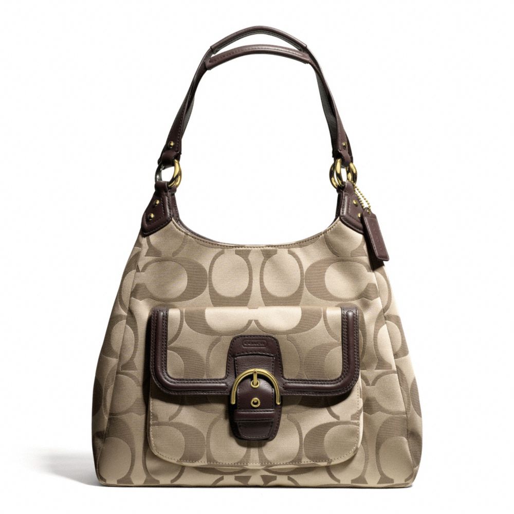 CAMPBELL SIGNATURE HOBO - COACH f24742 - BRASS/KHAKI/MAHOGANY