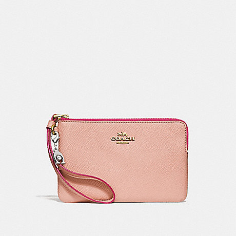 COACH CORNER ZIP WRISTLET WITH CHARMS - nude pink/imitation gold - f24803