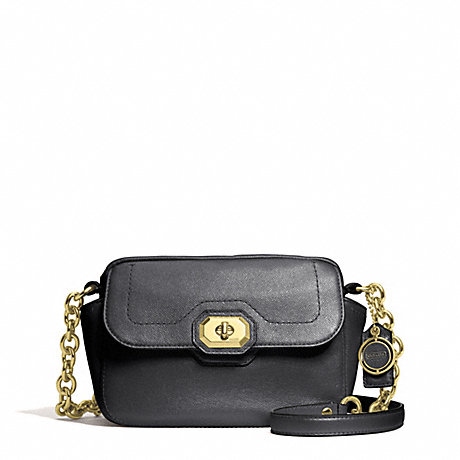 COACH CAMPBELL TURNLOCK LEATHER CAMERA BAG - BRASS/BLACK - f24843