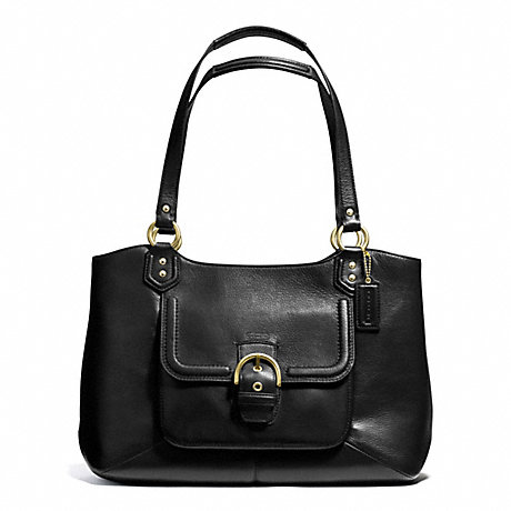 COACH CAMPBELL LEATHER BELLE CARRYALL - BRASS/BLACK - f24961