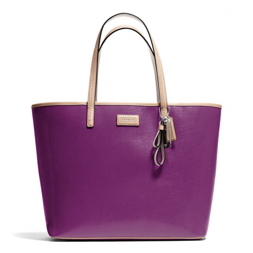 COACH PARK METRO PATENT TOTE - SILVER/AMETHYST - F25028