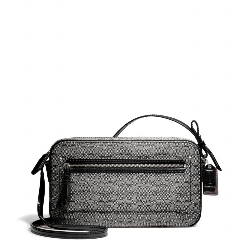 POPPY OXFORD SIGNATURE C MINI FLIGHT BAG CROSSBODY - COACH f25043 - SILVER/BLACK/WHITE/BLACK