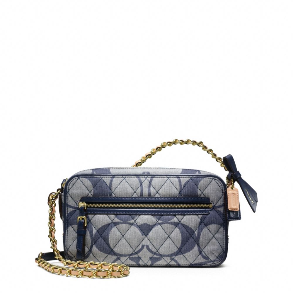 POPPY QUILTED SIGNATURE C DENIM FLIGHT BAG - COACH f25044 - 17736