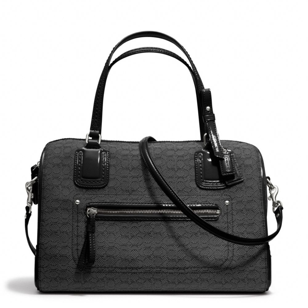 COACH POPPY SIGNATURE C MINI OXFORD EAST/WEST SATCHEL - SILVER/BLACK/BLACK - F25047