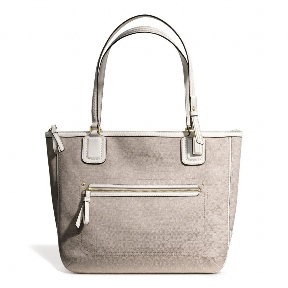 POPPY SIGNATURE C MINI OXFORD SMALL TOTE - COACH f25051 - BRASS/IVORY MOHAIR