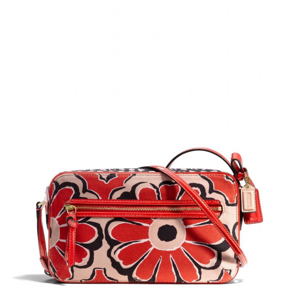 POPPY FLORAL SCARF PRINT FLIGHT BAG CROSSBODY - COACH f25121 - 32044