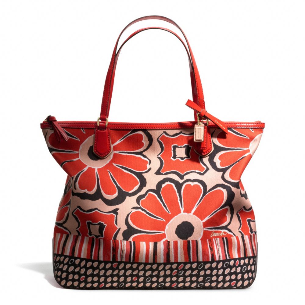POPPY FLORAL SCARF PRINT TOTE - COACH F25125 - ONE-COLOR