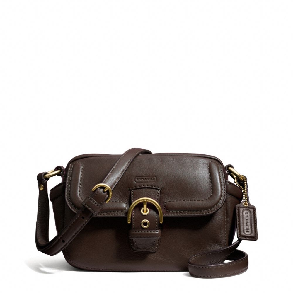 CAMPBELL LEATHER CAMERA BAG - COACH f25150 - BRASS/MAHOGANY