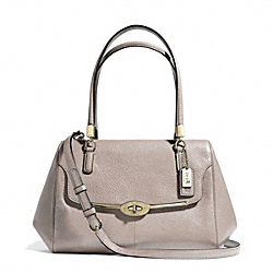 COACH MADISON SMALL LEATHER MADELINE EAST/WEST SATCHEL - LIGHT GOLD/GREY BIRCH - F25169