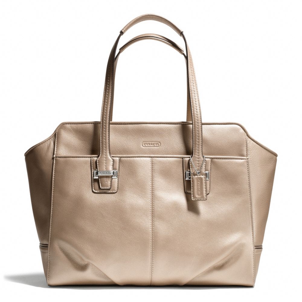 COACH TAYLOR LEATHER ALEXIS CARRYALL - SILVER/CHAMPAGNE - F25205