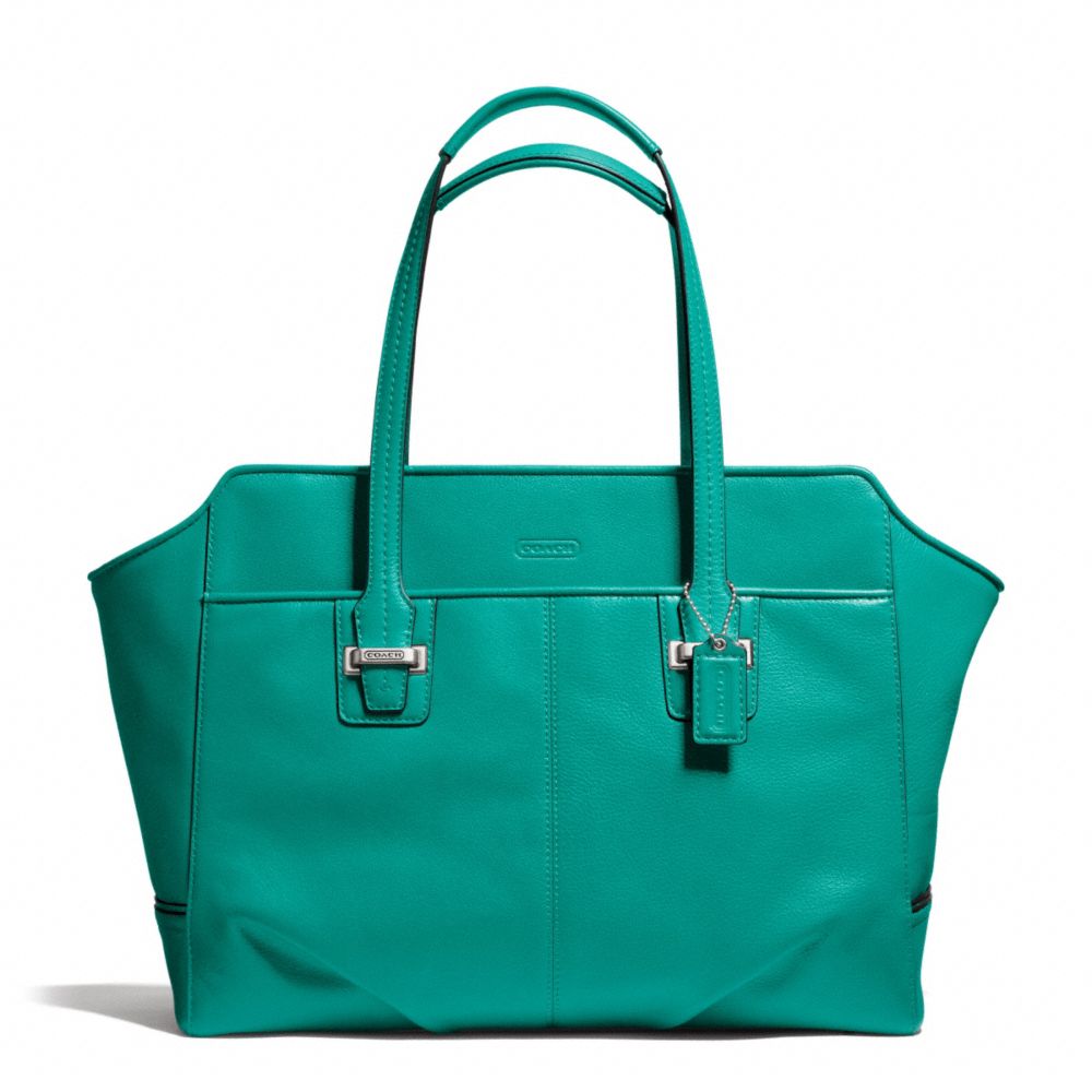 COACH TAYLOR LEATHER ALEXIS CARRYALL - SILVER/EMERALD - F25205