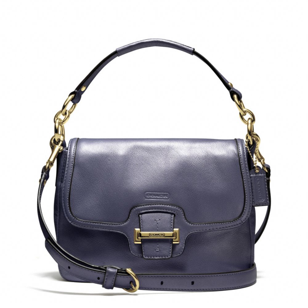 COACH TAYLOR LEATHER FLAP CROSSBODY - BRASS/MIDNIGHT - F25206