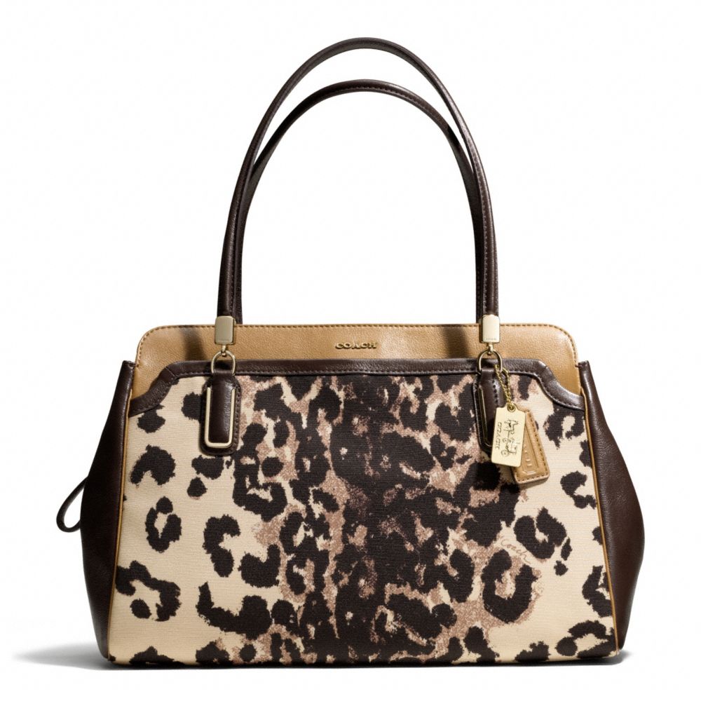 Madison Ocelot Print Kimberly Carryall Coach F25207 LIGHT GOLD/KHAKI - COACH.HANDHANDBAG.COM