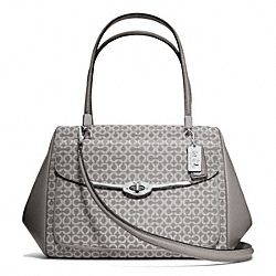 COACH MADISON OP ART NEEDLEPOINT MADELINE EAST/WEST SATCHEL - SILVER/LIGHT GREY - F25212