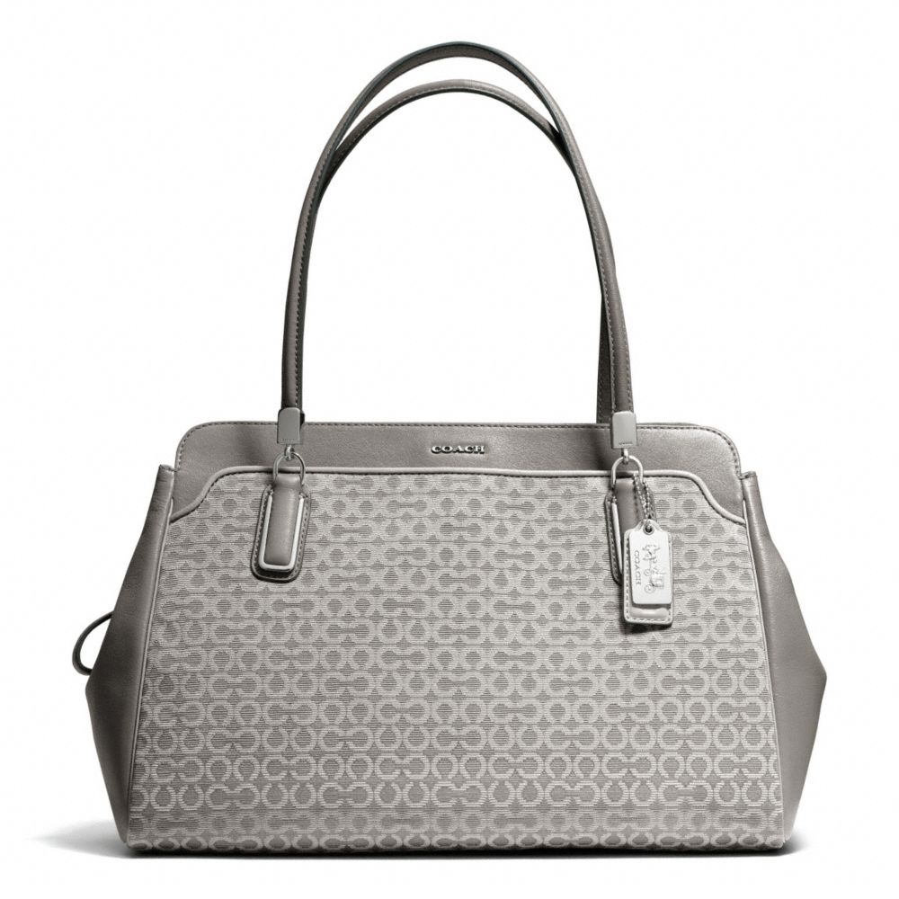 MADISON OP ART NEEDLEPOINT KIMBERLY CARRYALL - COACH f25213 - SILVER/LIGHT GREY