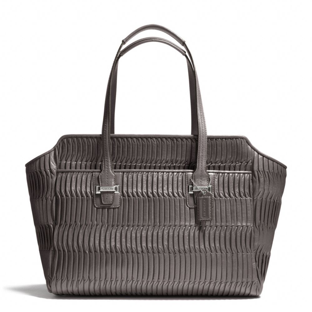 TAYLOR GATHERED LEATHER ALEXIS CARRYALL - COACH f25252 - SILVER/GREY