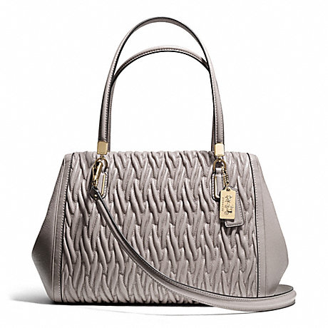 COACH MADISON MADELINE EAST/WEST SATCHEL IN GATHERED TWIST LEATHER -  LIGHT GOLD/GREY BIRCH - f25265