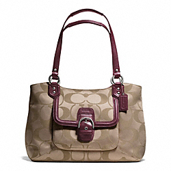 CAMPBELL SIGNATURE BELLE CARRYALL - COACH f25294 - SILVER/KHAKI/BURGUNDY