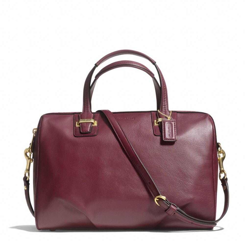 TAYLOR LEATHER SATCHEL - COACH f25296 - BRASS/BORDEAUX