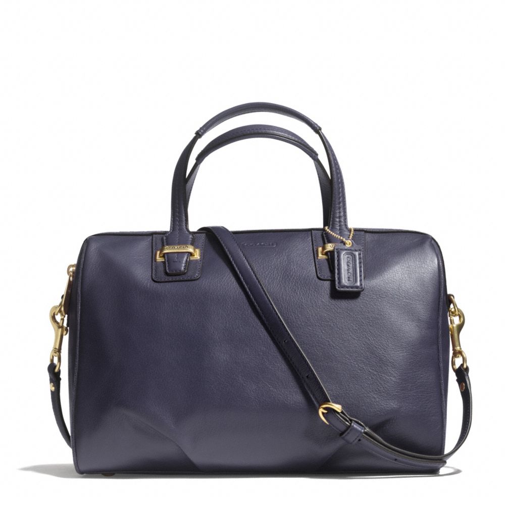 TAYLOR LEATHER SATCHEL - COACH f25296 - BRASS/MIDNIGHT