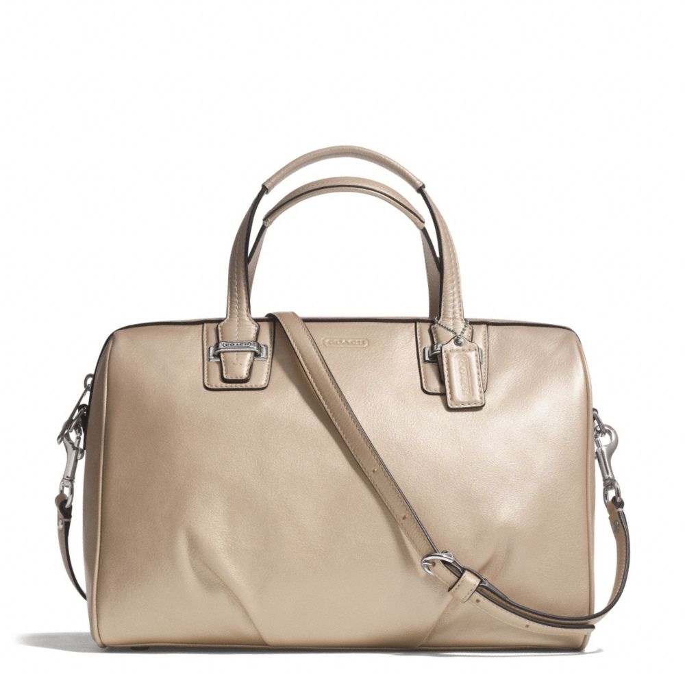 TAYLOR LEATHER SATCHEL - COACH f25296 - SILVER/CHAMPAGNE
