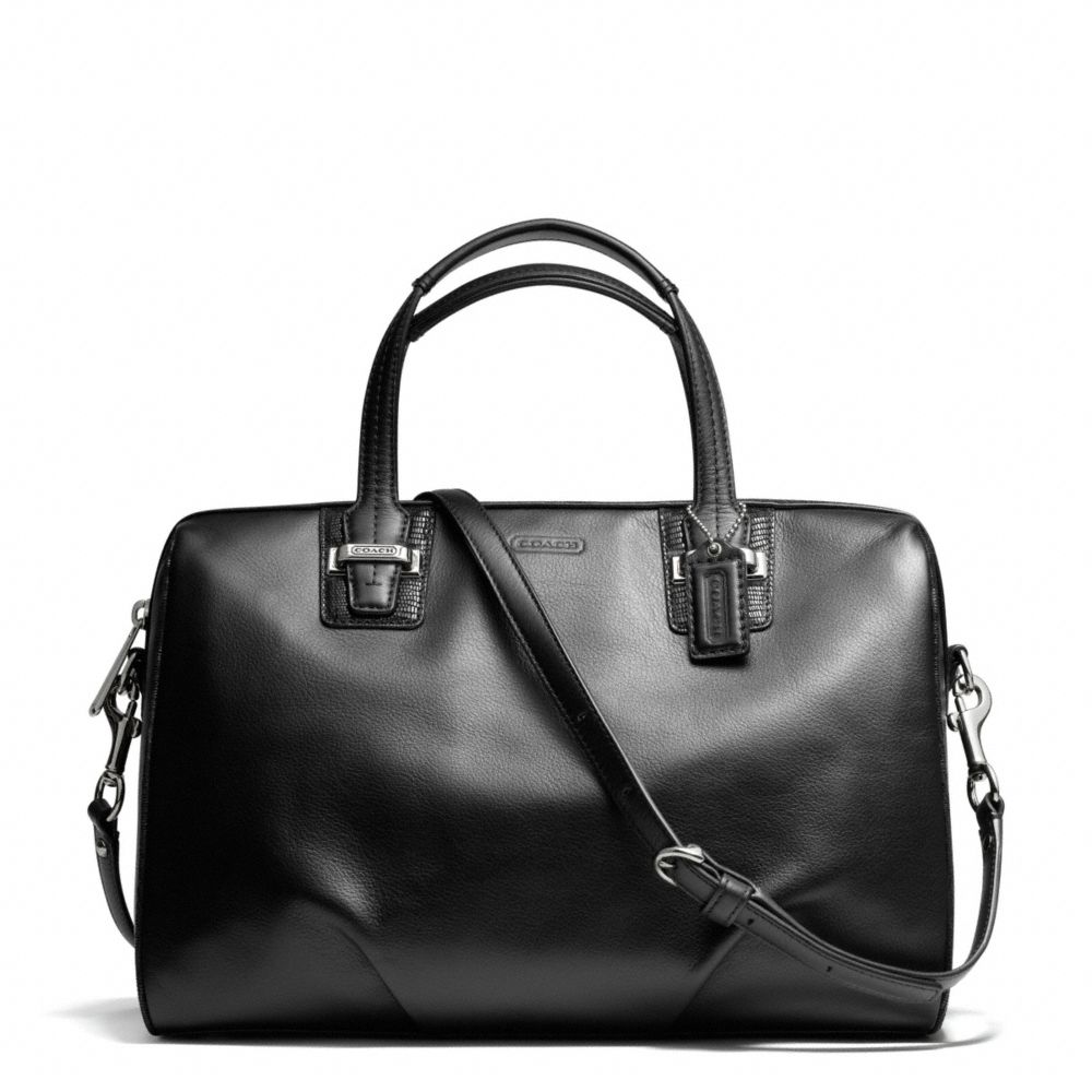 TAYLOR LEATHER SATCHEL - COACH f25296 - SILVER/BLACK