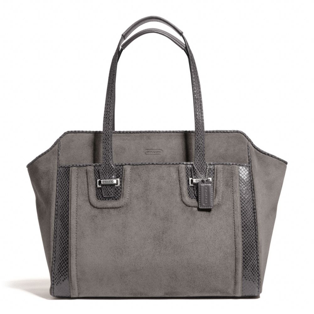 COACH TAYLOR SUEDE ALEXIS CARRYALL - SILVER/GRAPHITE - F25301