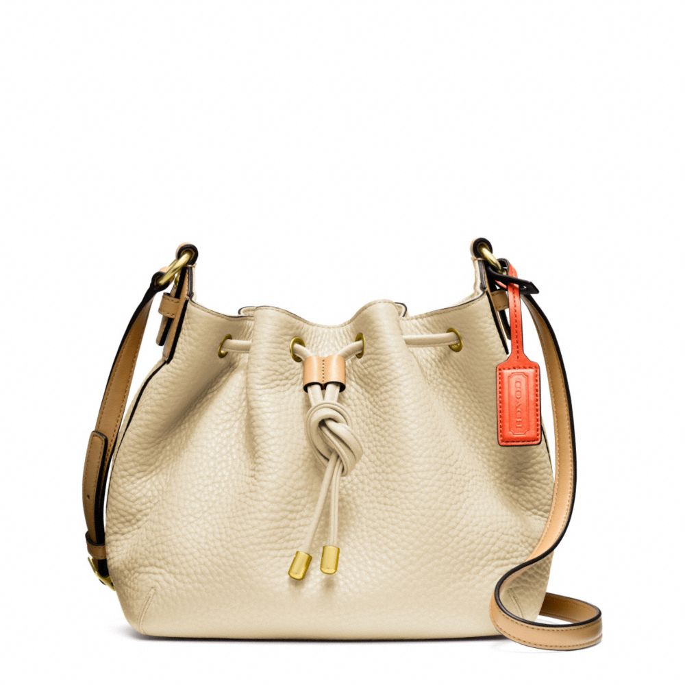 COACH PEBBLED LEATHER SOFT DRAWSTRING CROSSBODY - ONE COLOR - F25305
