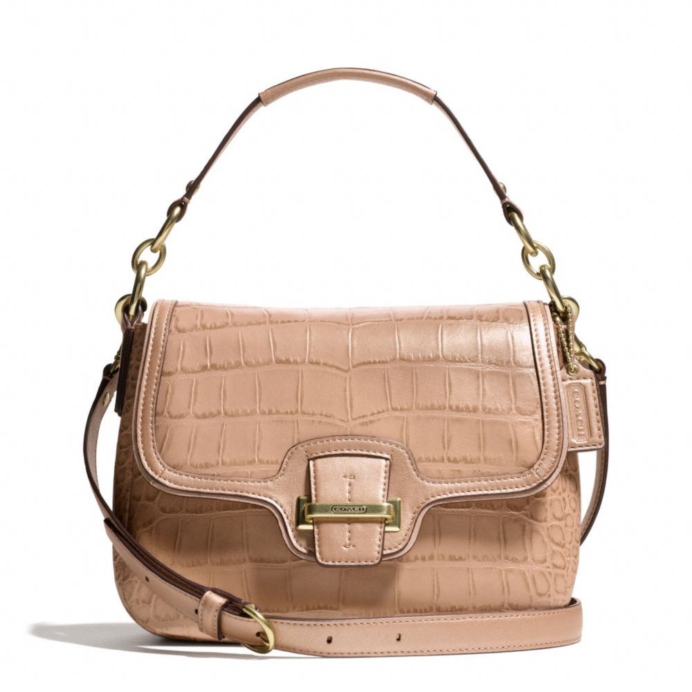 TAYLOR EXOTIC LEATHER FLAP CROSSBODY - COACH f25331 - 19943