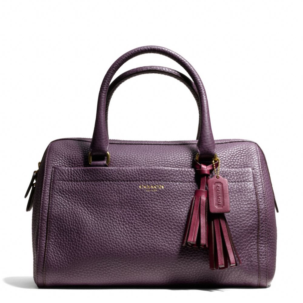 COACH HALEY SATCHEL IN PEBBLE LEATHER - BRASS/BLACK VIOLET - F25347