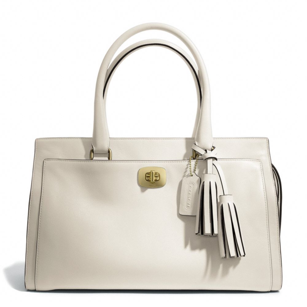 COACH LEATHER CHELSEA CARRYALL - BRASS/WHITE - F25359