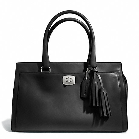 COACH LEATHER CHELSEA CARRYALL - SILVER/BLACK - f25359