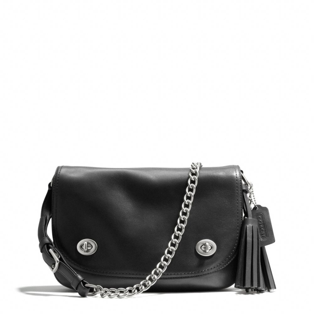 COACH DOUBLE GUSSET FLAP - SILVER/BLACK - F25361