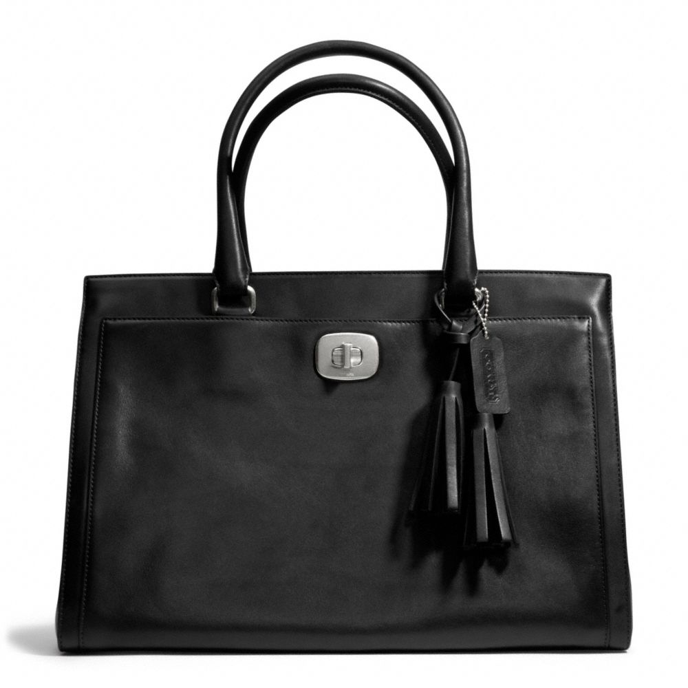 COACH LEATHER LARGE CHELSEA CARRYALL - SILVER/BLACK - F25365