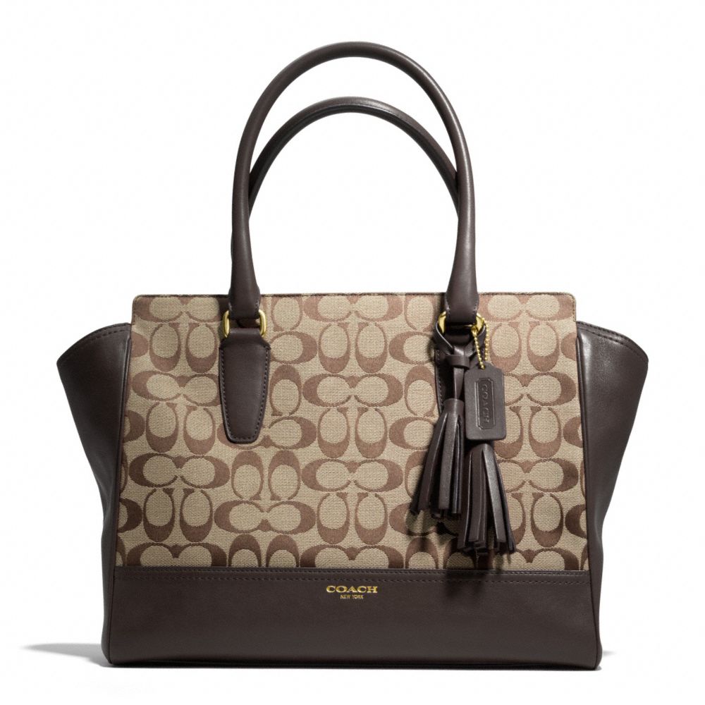 COACH SIGNATURE MEDIUM CANDACE CARRYALL - BRASS/KHAKI/MAHOGANY - F25402