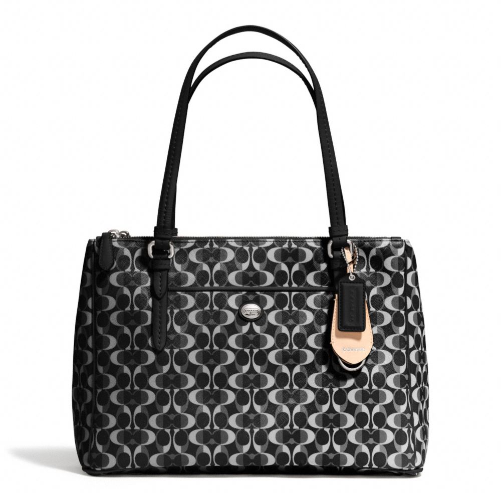 PEYTON DREAM C JORDAN DOUBLE ZIP CARRYALL - COACH f25457 - SILVER/BLACK/WHITE/BLACK