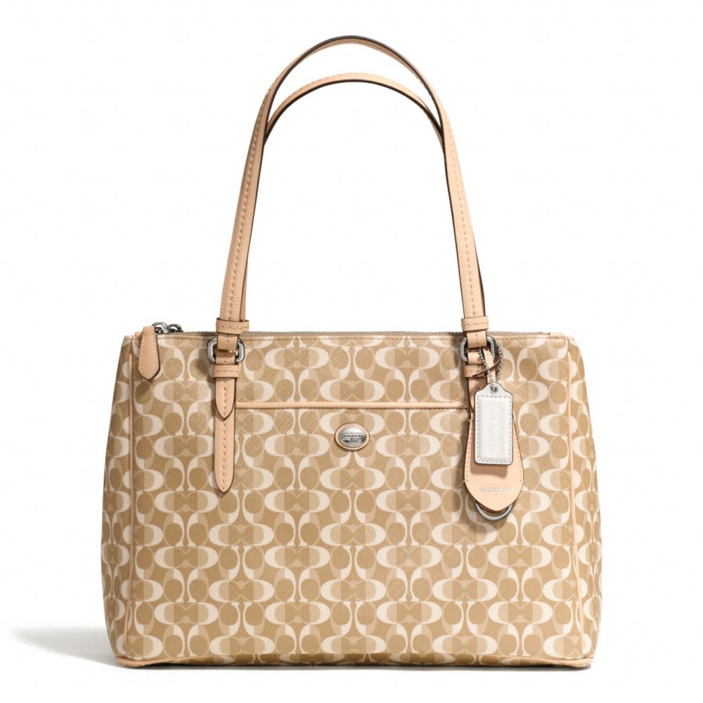 COACH PEYTON DREAM C JORDAN DOUBLE ZIP CARRYALL - SILVER/LIGHT KHAKI/TAN - F25457