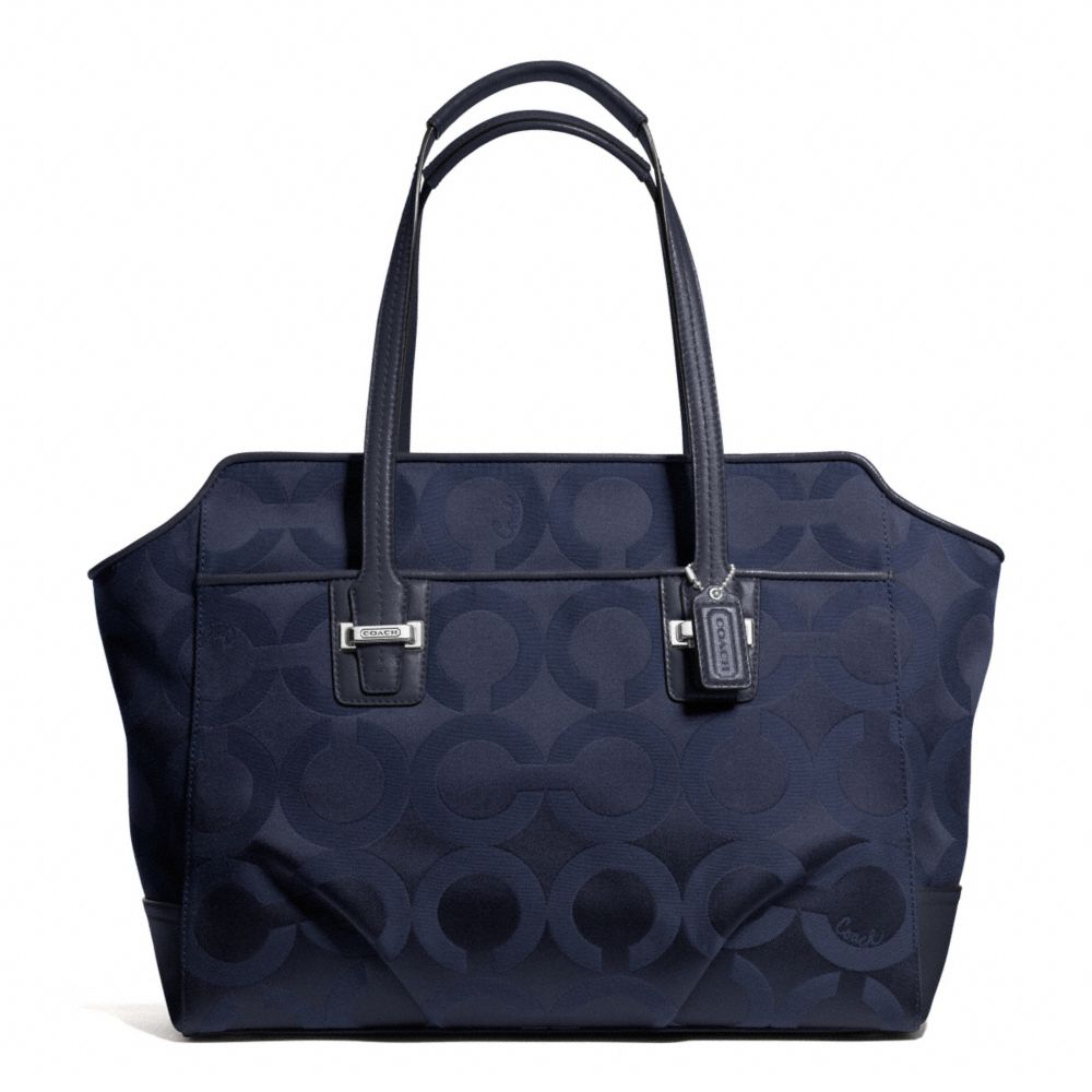 COACH TAYLOR OP ART ALEXIS CARRYALL - SILVER/MIDNIGHT - F25501