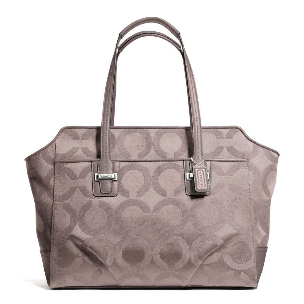 TAYLOR OP ART ALEXIS CARRYALL - COACH f25501 - SILVER/PUTTY