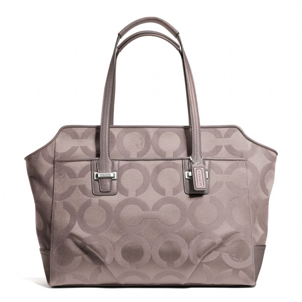 TAYLOR OP ART ALEXIS CARRYALL - COACH F25501 - SILVER/PUTTY