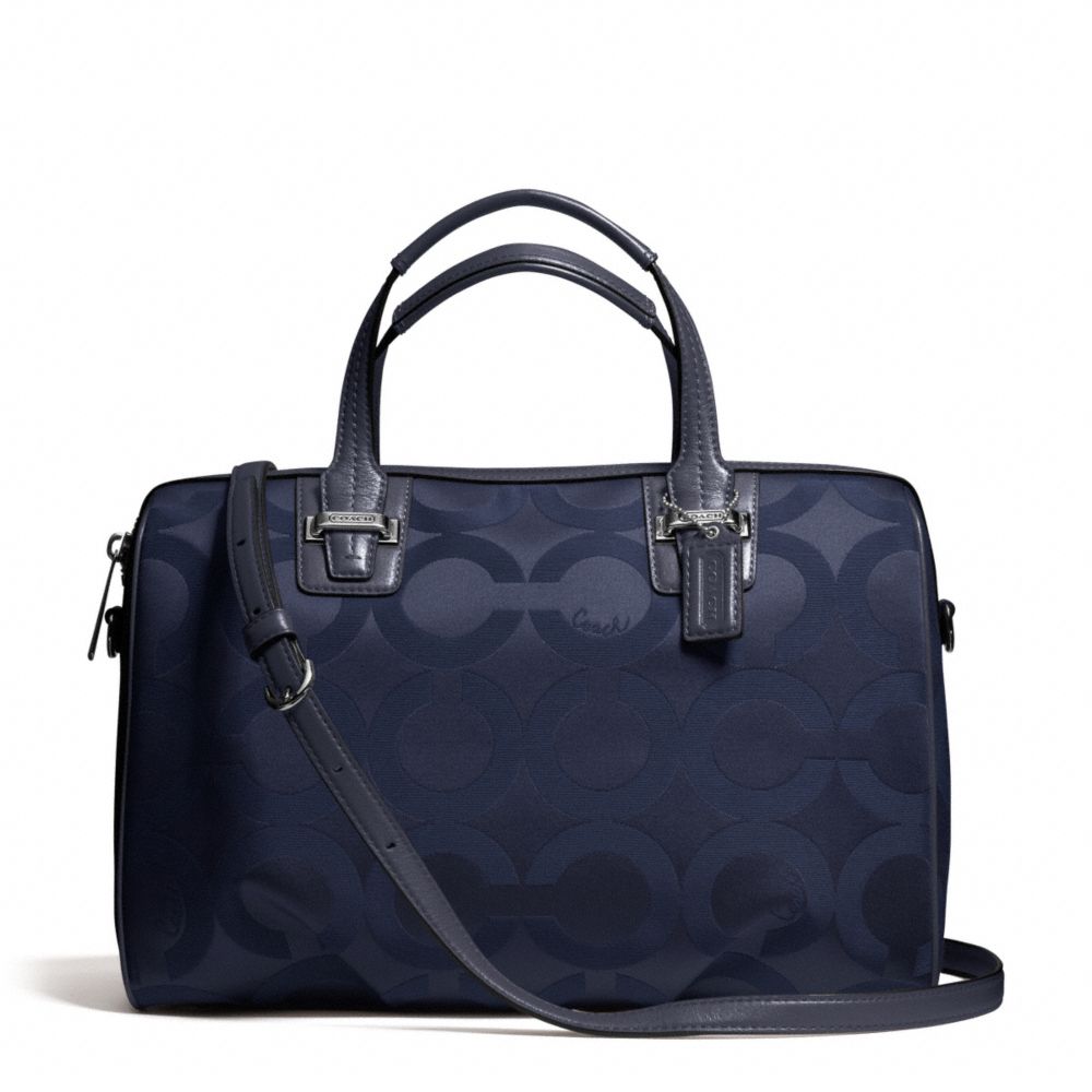 COACH TAYLOR OP ART SATCHEL - SILVER/MIDNIGHT - F25503