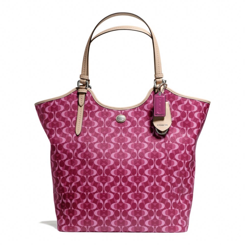 COACH PEYTON DREAM C TOTE - SILVER/BORDEAUX/TAN - F25522