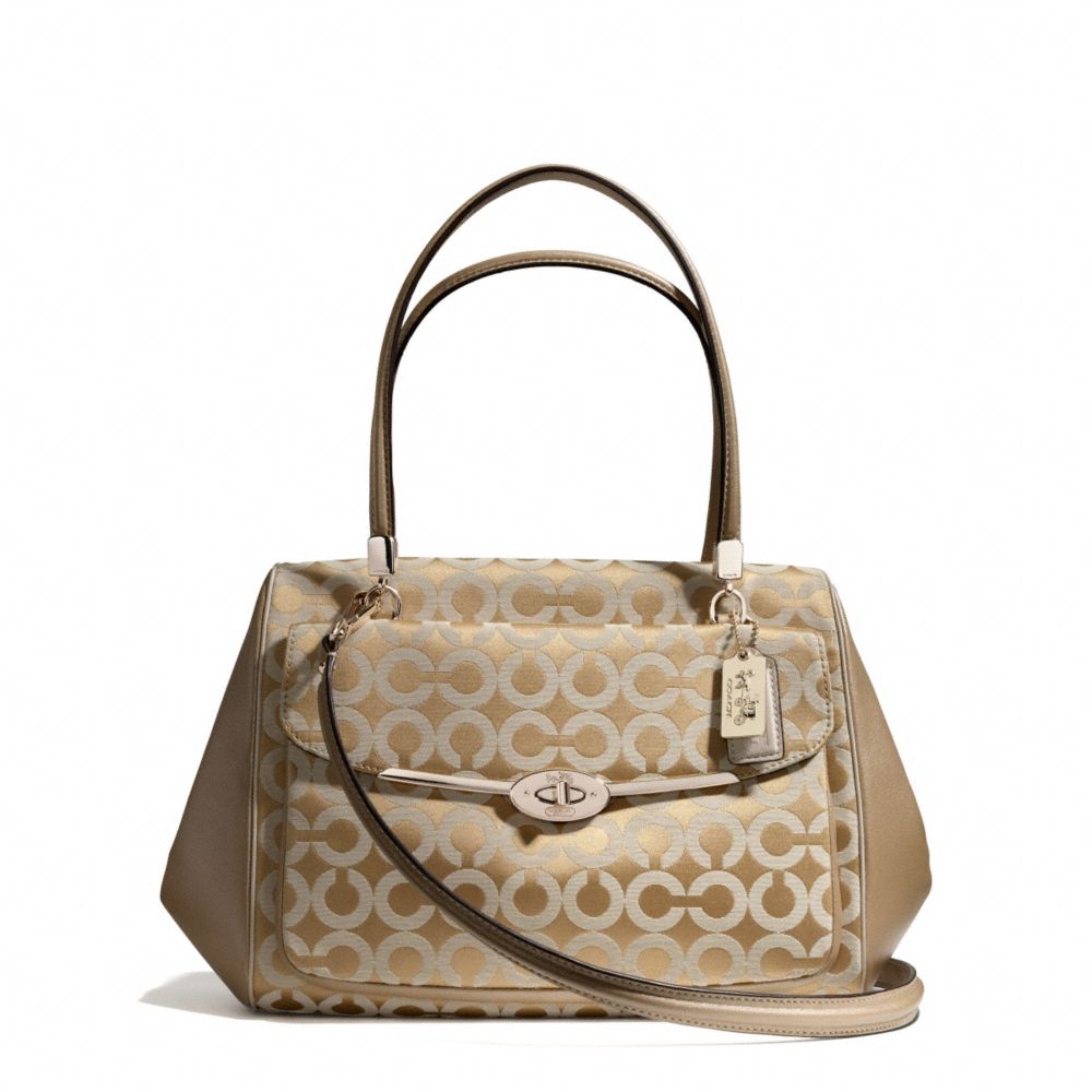COACH MADISON MADELINE EAST/WEST SATCHEL IN OP ART SATEEN FABRIC - ONE COLOR - F25632